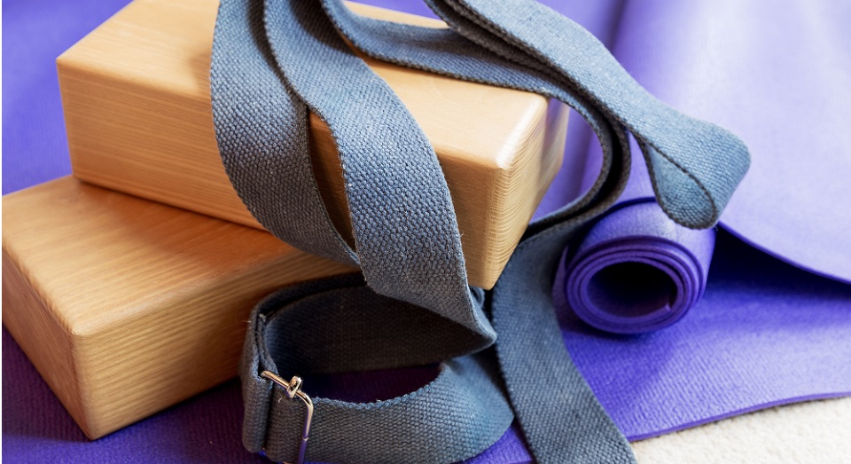 yoga blocks and straps